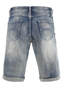 Marjo, Damen Trachtenbermuda, Taubenblau / Braun / Hellgrau