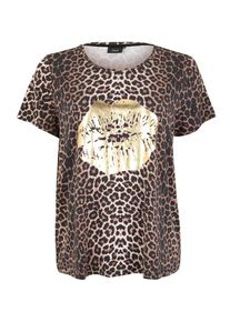ZIZZI, Damen Shirt 'MSTACY', Braun / Gelb / Gold