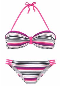 Venice Beach, Damen Bikini, Pink / Wei&szlig;