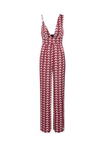 Missguided, Damen Overall 'GEO ASYMMETRIC FLARED LEG JUMPSUIT', Rot / Schwarz / Wei&szlig;