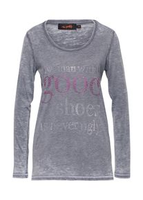 miss goodlife, Damen T Shirt 'Longsleeve 'Good Shoes'', Grau