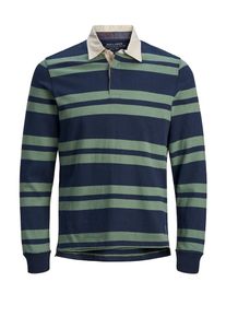 Jack & Jones JACK & JONES, Herren Gestreiftes Slim Fit Poloshirt, Beige / Nachtblau / Pastellgrün