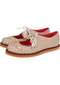 DOGO, Damen Halbschuhe 'Cupcake', Hellbraun / Wei&szlig;