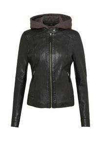Oakwood, Damen Lederjacke 'DEBBY' mit Kapuze, Schwarz