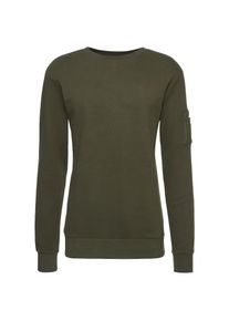 Urban Classics, Herren Sweatshirt Interlock Bomber Crew, Oliv
