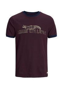 Jack & Jones JACK & JONES, Herren T-Shirt, Dunkelblau / Weinrot