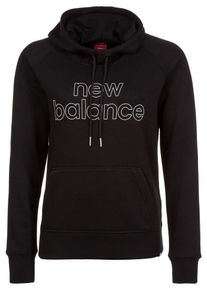 New Balance, Damen Kapuzenpullover 'Essentials', Schwarz / Wei&szlig;