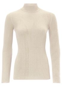 Heine, Damen Stehkragenpullover mit Seide, Creme