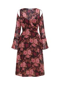 NA-KD, Damen Dress 'Tie Sleeve Caftan Dress', Schoko / Pink
