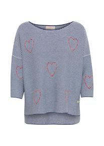 LIEBLINGSSTÜCK LIEBLINGSSTÜCK, Damen Pullover 'Patricia', Blau / Weiß