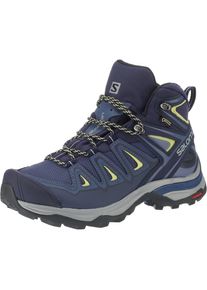 Salomon, Damen Wanderschuhe 'X ULTRA 3 MID GTX', Blau / Grau / Limette / Schwarz