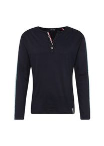 Key Largo, Herren Langarmshirt 'MLS RAFA button', Schwarz