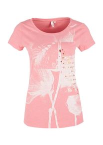 Q/S Designed By, Damen Flammgarnshirt, Altrosa / Wei&szlig;