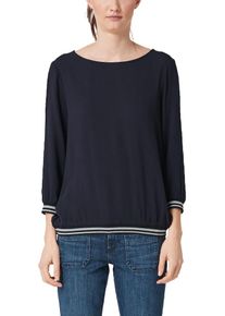 s.Oliver RED LABEL, Damen Bluse, Nachtblau / Weiß