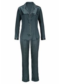 Lascana, Damen Pyjama, Petrol