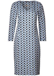 Street One, Damen Kleid, Nachtblau / Hellblau / Weiß