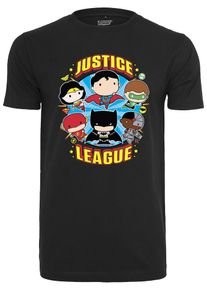 Mister Tee, Herren Shirt 'Justice League Comic Crew', Blau / Braun / Gold / Rostrot / Schwarz
