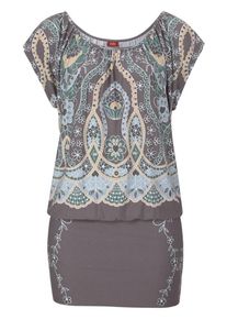Buffalo, Damen Longshirt, Hellblau / Taupe