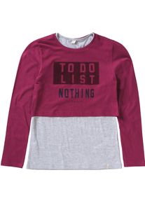 Esprit, M&auml;dchen Langarmshirt 2in1 f&uuml;r M&auml;dchen, Graumeliert / Himbeer