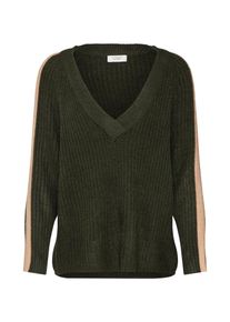 Jacqueline de Yong, Damen Pullover 'JDYDELTA', Beige / Dunkelgr&uuml;n