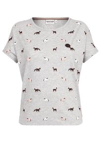 Naketano, Damen Shortsleeve 'Not in my Nature', Braun / Graumeliert