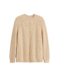 Mango, Damen Pullover 'Waffle', Ecru