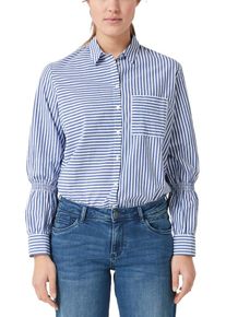 s.Oliver RED LABEL, Damen Bluse, Royalblau / Weiß