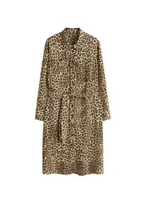 Violeta by Mango, Damen Kleid 'Panter', Hellbraun / Schwarz