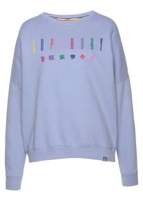 Superdry, Damen Sweatshirt 'Carnival Embroidered Crew', Rauchblau / Mischfarben