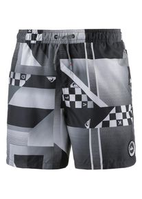 Quiksilver, Herren Checker Remix Badeshorts, Grau / Schwarz / Weiß