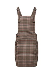 Review, Damen Kleid 'CHECK DUNGAREEDR', Beige / Braun