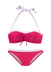 Lascana, Damen Bügel-Bandeau-Bikini, Pink / Weiß