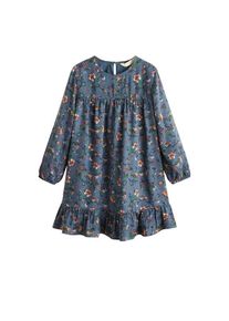 Mango Kids, Mädchen Kleid 'Linda', Himmelblau / Altrosa