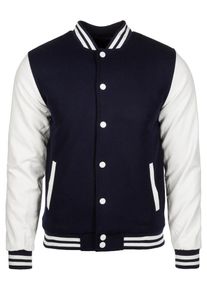 Urban Classics, Herren Jacke 'Oldschool', Dunkelblau / Wei&szlig;