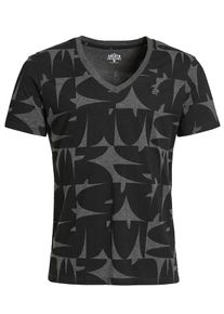 Khujo, Herren T-Shirt 'PIUS', Grau / Schwarz