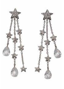Firetti, Damen Paar Ohrstecker 'Sterne', Silber / Transparent