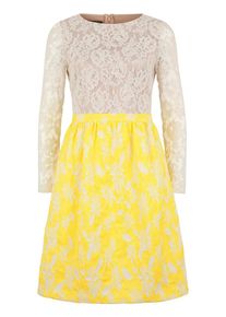 Apart, Damen Kleid, Creme / Gelb
