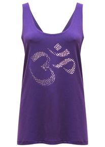 YOGISTAR.COM, Damen Tank-top 'om', Dunkellila / Rosa