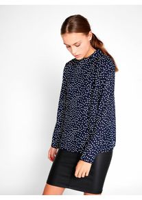 Pieces, Damen Bluse, Dunkelblau / Weiß