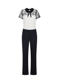 comma, Damen Jumpsuit, Schwarz / Wei&szlig;
