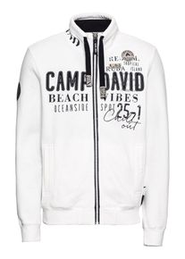 CAMP DAVID, Herren Sweatjacke, Elfenbein / Schwarz