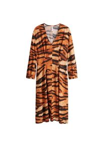 Mango, Damen Kleid 'Huna', Orange / Schwarz