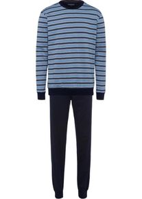 Schiesser, Herren Pyjama, Nachtblau / Himmelblau / Hellgrau