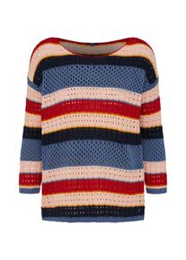 Tom Tailor, Damen Pullover, Rauchblau / Nachtblau / Orange / Altrosa / Rot
