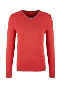 s.Oliver RED LABEL, Herren Pullover mit V-Ausschnitt, Rot