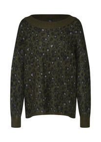 s.Oliver BLACK LABEL, Damen Pullover, Dunkelgrün / Schwarz