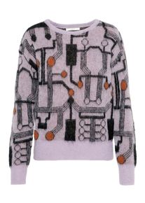 POSTYR, Damen Strickpullover, Bronze / Lila / Schwarz