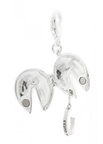 Guess, Damen Charm Fortune Cookie mit modernem Design, Silber