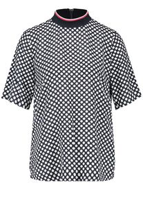 Taifun, Damen Bluse, Kobaltblau / Hellrot / Weiß