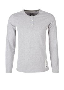 s.Oliver RED LABEL, Herren Slim: Meliertes Henley-Shirt, Hellgrau